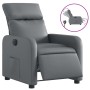 Sillón reclinable eléctrico de cuero sintético gris en Sillones | Comprar online en Foru.es