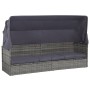 Cama de jardín con toldo 205x62 cm ratán sintético gris de vidaXL, Tumbonas - Ref: Foro24-43962, Precio: 262,78 €, Descuento: %