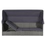 Cama de jardín con toldo 205x62 cm ratán sintético gris de vidaXL, Tumbonas - Ref: Foro24-43962, Precio: 262,78 €, Descuento: %