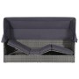 Cama de jardín con toldo 205x62 cm ratán sintético gris de vidaXL, Tumbonas - Ref: Foro24-43962, Precio: 262,78 €, Descuento: %