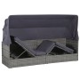 Cama de jardín con toldo 205x62 cm ratán sintético gris de vidaXL, Tumbonas - Ref: Foro24-43962, Precio: 262,78 €, Descuento: %