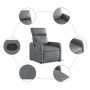 Sillón reclinable eléctrico de cuero sintético gris en Sillones | Comprar online en Foru.es