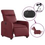 Sillón reclinable eléctrico de cuero sintético rojo tinto en Sillones | Comprar online en Foru.es