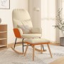 Silla mecedora con reposapiés tela blanco crema de vidaXL, Mecedoras - Ref: Foro24-3097403, Precio: 151,84 €, Descuento: %