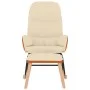 Silla mecedora con reposapiés tela blanco crema de vidaXL, Mecedoras - Ref: Foro24-3097403, Precio: 149,54 €, Descuento: %