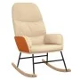 Silla mecedora con reposapiés tela blanco crema de vidaXL, Mecedoras - Ref: Foro24-3097403, Precio: 149,54 €, Descuento: %