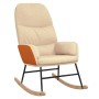 Silla mecedora con reposapiés tela blanco crema de vidaXL, Mecedoras - Ref: Foro24-3097403, Precio: 151,84 €, Descuento: %