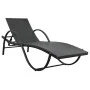 Garden lounger with black synthetic rattan cushion by vidaXL, Loungers - Ref: Foro24-42884, Price: 112,20 €, Discount: %
