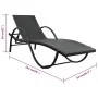 Gartenliege mit schwarzem synthetischem Rattankissen von vidaXL, Liegen - Ref: Foro24-42884, Preis: 112,20 €, Rabatt: %