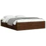 Estructura de cama roble marrón 160x200 cm de vidaXL, Camas y somieres - Ref: Foro24-3203879, Precio: 222,02 €, Descuento: %