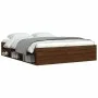 Estructura de cama roble marrón 160x200 cm de vidaXL, Camas y somieres - Ref: Foro24-3203879, Precio: 222,02 €, Descuento: %