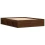 Estructura de cama roble marrón 160x200 cm de vidaXL, Camas y somieres - Ref: Foro24-3203879, Precio: 222,02 €, Descuento: %