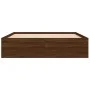 Estructura de cama roble marrón 160x200 cm de vidaXL, Camas y somieres - Ref: Foro24-3203879, Precio: 222,02 €, Descuento: %