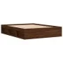 Estructura de cama roble marrón 160x200 cm de vidaXL, Camas y somieres - Ref: Foro24-3203879, Precio: 222,02 €, Descuento: %
