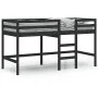 Cama alta de niños escalera madera maciza pino negra 90x200 cm de vidaXL, Camas y somieres - Ref: Foro24-835891, Precio: 175,...