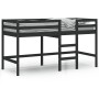 Cama alta de niños escalera madera maciza pino negra 90x200 cm de vidaXL, Camas y somieres - Ref: Foro24-835891, Precio: 177,...