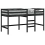 Cama alta de niños escalera madera maciza pino negra 90x200 cm de vidaXL, Camas y somieres - Ref: Foro24-835891, Precio: 175,...
