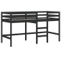 Cama alta de niños escalera madera maciza pino negra 90x200 cm de vidaXL, Camas y somieres - Ref: Foro24-835891, Precio: 177,...