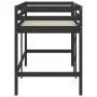 Cama alta de niños escalera madera maciza pino negra 90x200 cm de vidaXL, Camas y somieres - Ref: Foro24-835891, Precio: 175,...