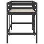 Cama alta de niños escalera madera maciza pino negra 90x200 cm de vidaXL, Camas y somieres - Ref: Foro24-835891, Precio: 177,...