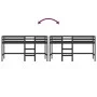 Cama alta de niños escalera madera maciza pino negra 90x200 cm de vidaXL, Camas y somieres - Ref: Foro24-835891, Precio: 175,...