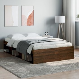 Estructura de cama marrón roble 120x190 cm de vidaXL, Camas y somieres - Ref: Foro24-3203900, Precio: 195,60 €, Descuento: %