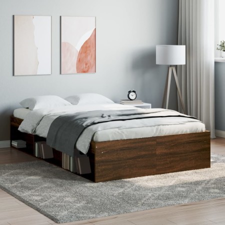 Estructura de cama marrón roble 120x190 cm de vidaXL, Camas y somieres - Ref: Foro24-3203900, Precio: 195,60 €, Descuento: %