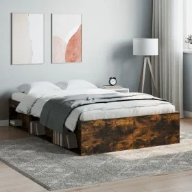 Bettrahmen aus geräucherter Eiche, 120 x 190 cm von vidaXL, Betten und Lattenroste - Ref: Foro24-3203898, Preis: 144,58 €, Ra...