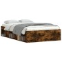 Estructura de cama roble ahumado 120x190 cm de vidaXL, Camas y somieres - Ref: Foro24-3203898, Precio: 148,07 €, Descuento: %