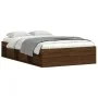 Estructura de cama roble marrón 120x200 cm de vidaXL, Camas y somieres - Ref: Foro24-3203858, Precio: 173,95 €, Descuento: %