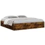 Smoked oak bed frame 200x200 cm by vidaXL, Beds and slatted bases - Ref: Foro24-3203891, Price: 181,97 €, Discount: %