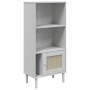 Estantería SENJA aspecto ratán madera pino blanco 60x35x130 cm de vidaXL, Librerías y estanterías - Ref: Foro24-358059, Preci...