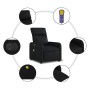 Sillón de masaje reclinable eléctrico cuero sintético negro en Sillones | Comprar online en Foru.es