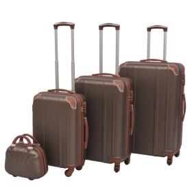 Juego de maletas rígidas 4 unidades café de vidaXL, Maletas - Ref: Foro24-91194, Precio: 146,23 €, Descuento: %
