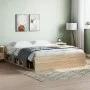 Sonoma oak bed frame 140x190 cm by vidaXL, Beds and slatted bases - Ref: Foro24-3203903, Price: 177,93 €, Discount: %