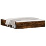 Estructura de cama roble ahumado 180x200 cm de vidaXL, Camas y somieres - Ref: Foro24-3203884, Precio: 181,26 €, Descuento: %