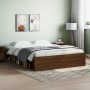 Estructura de cama roble marrón 140x200 cm de vidaXL, Camas y somieres - Ref: Foro24-3203865, Precio: 200,32 €, Descuento: %