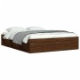 Estructura de cama roble marrón 140x200 cm de vidaXL, Camas y somieres - Ref: Foro24-3203865, Precio: 200,32 €, Descuento: %
