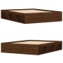 Estructura de cama roble marrón 140x200 cm de vidaXL, Camas y somieres - Ref: Foro24-3203865, Precio: 200,32 €, Descuento: %