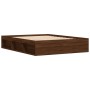 Estructura de cama roble marrón 140x200 cm de vidaXL, Camas y somieres - Ref: Foro24-3203865, Precio: 200,32 €, Descuento: %