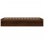 Estructura de cama roble marrón 140x200 cm de vidaXL, Camas y somieres - Ref: Foro24-3203865, Precio: 200,32 €, Descuento: %