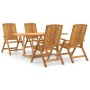 Juego de comedor para jardín 5 piezas madera maciza de teca de vidaXL, Conjuntos de jardín - Ref: Foro24-3154917, Precio: 875...