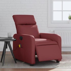 Sillón de masaje reclinable de cuero artificial rojo tinto en Sillones | Comprar online en Foru.es