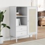 Aparador alto SENJA aspecto de ratán madera blanco 90x40x112 cm de vidaXL, Aparadores - Ref: Foro24-358056, Precio: 121,50 €,...