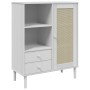 Aparador alto SENJA aspecto de ratán madera blanco 90x40x112 cm de vidaXL, Aparadores - Ref: Foro24-358056, Precio: 121,50 €,...