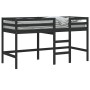 Cama alta de niños escalera madera maciza pino negra 80x200 cm de vidaXL, Camas y somieres - Ref: Foro24-835888, Precio: 155,...
