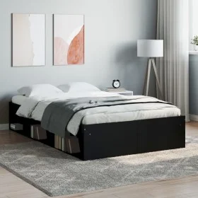 Black bed frame 120x190 cm by vidaXL, Beds and slatted bases - Ref: Foro24-3203895, Price: 134,99 €, Discount: %