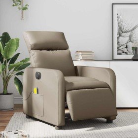 Sillón reclinable de masaje eléctrico cuero sintético capuchino en Sillones | Comprar online en Foru.es