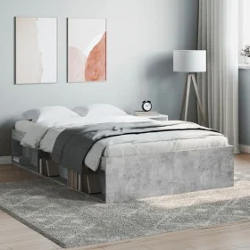 Estructura de cama gris hormigón 120x200 cm de vidaXL, Camas y somieres - Ref: Foro24-3203855, Precio: 176,07 €, Descuento: %