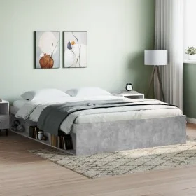 Betongrauer Bettrahmen 140x200 cm von vidaXL, Betten und Lattenroste - Ref: Foro24-3203862, Preis: 137,34 €, Rabatt: %